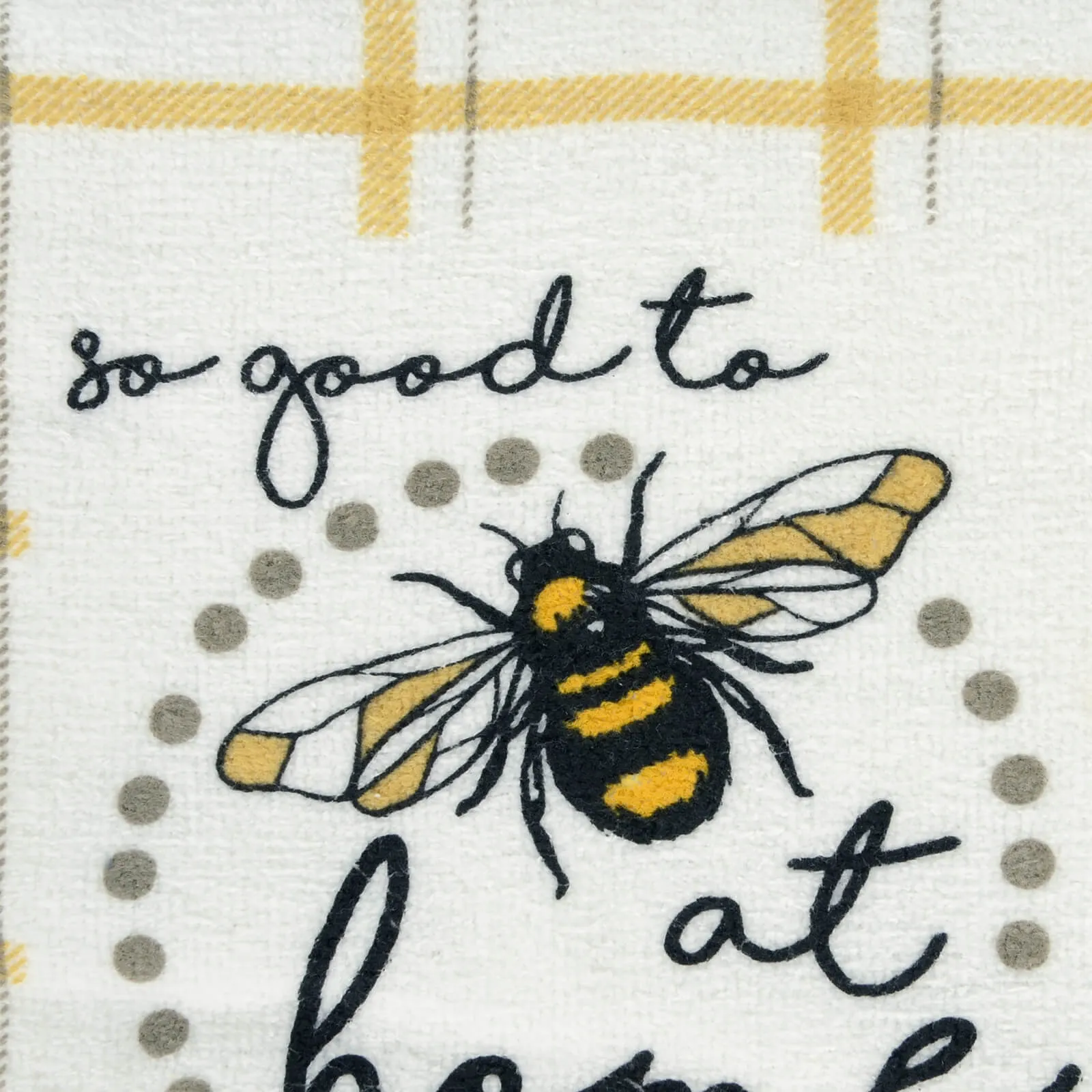 100% Cotton White Tea Towels Bee at Home Bumblebee Pack Of 3