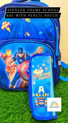 Avengers theme bag pack and pencil pouch