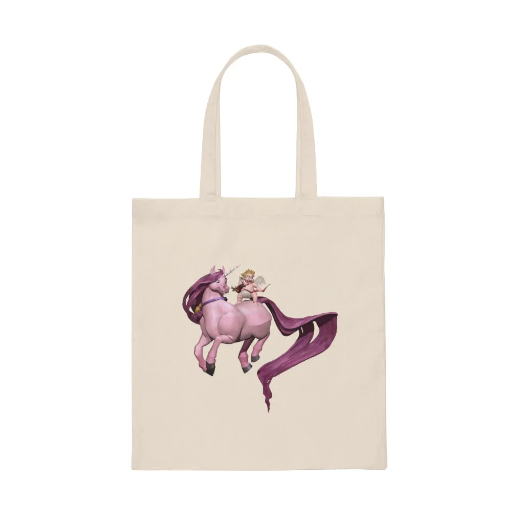 Baby Cupid and Horse Canvas Tote Bag