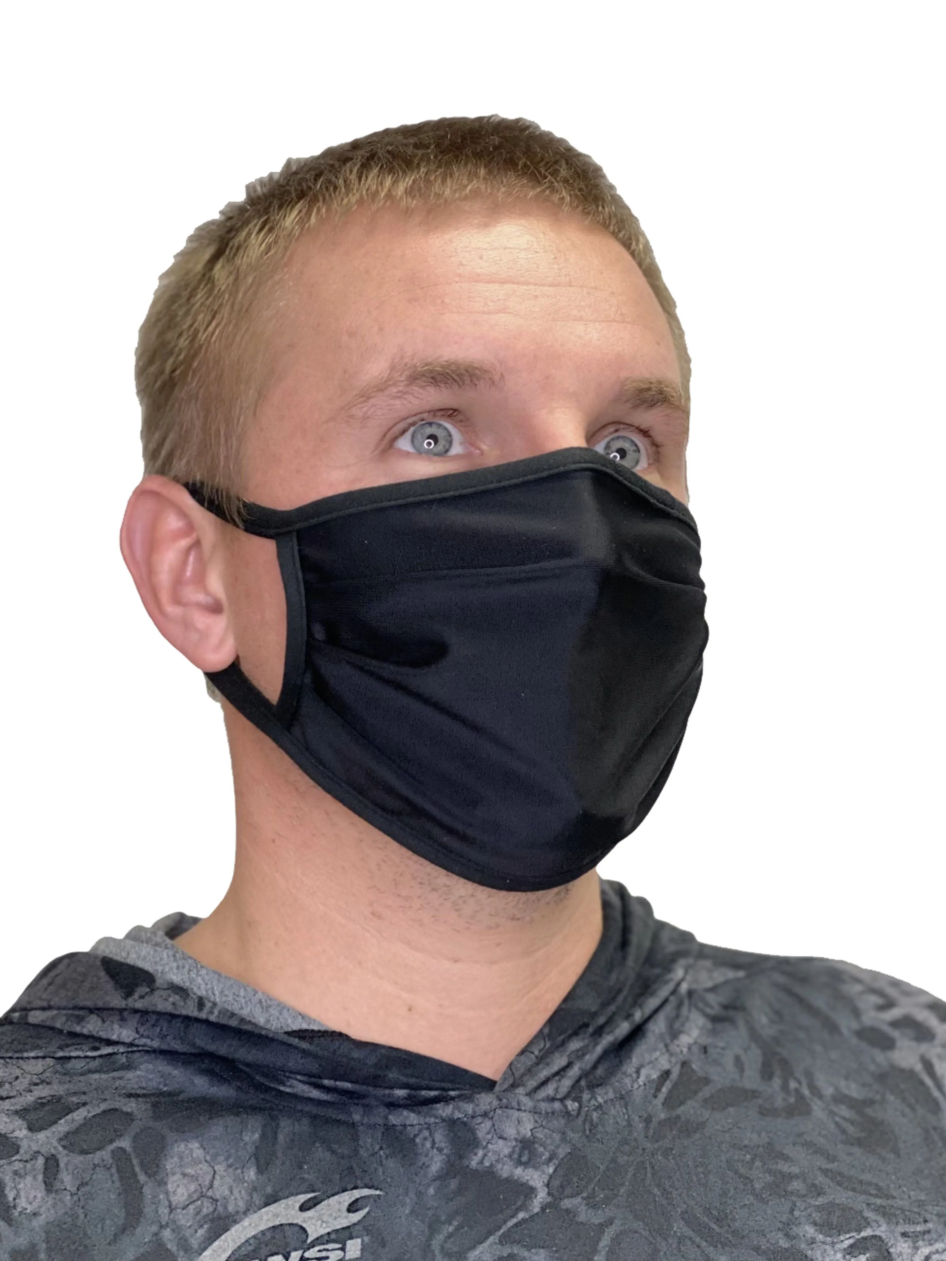 Black Mask With Nose Piece and Strap