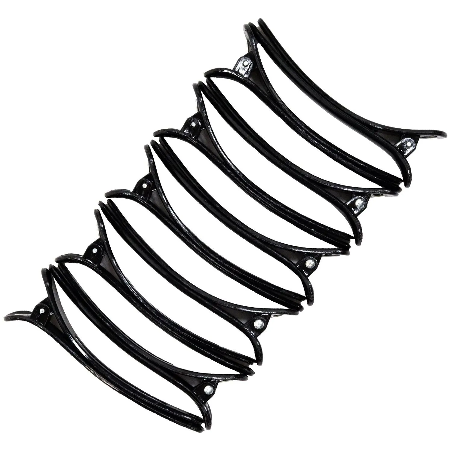 Black Plastic Hair Clips - 10 Pack