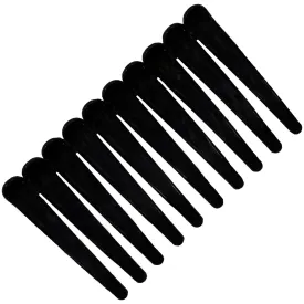 Black Plastic Hair Clips - 10 Pack