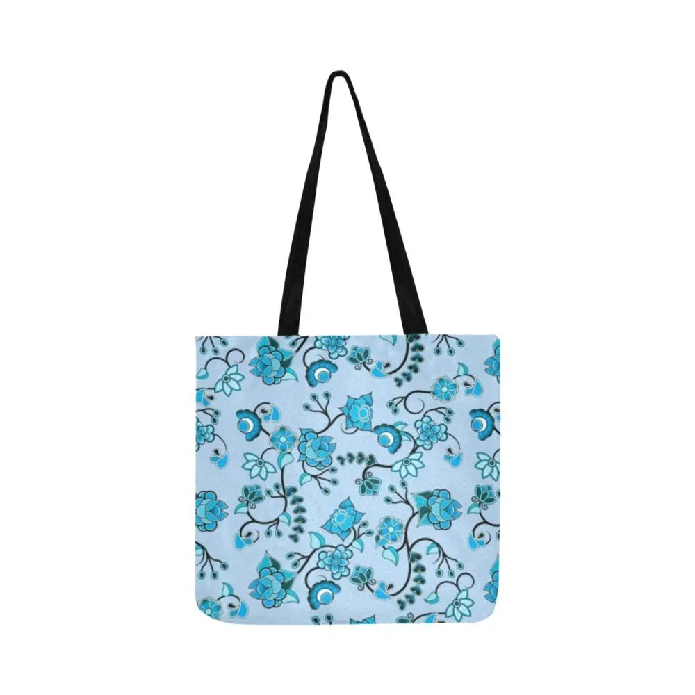 Blue Floral Amour Reusable Shopping Bag (Two sides)