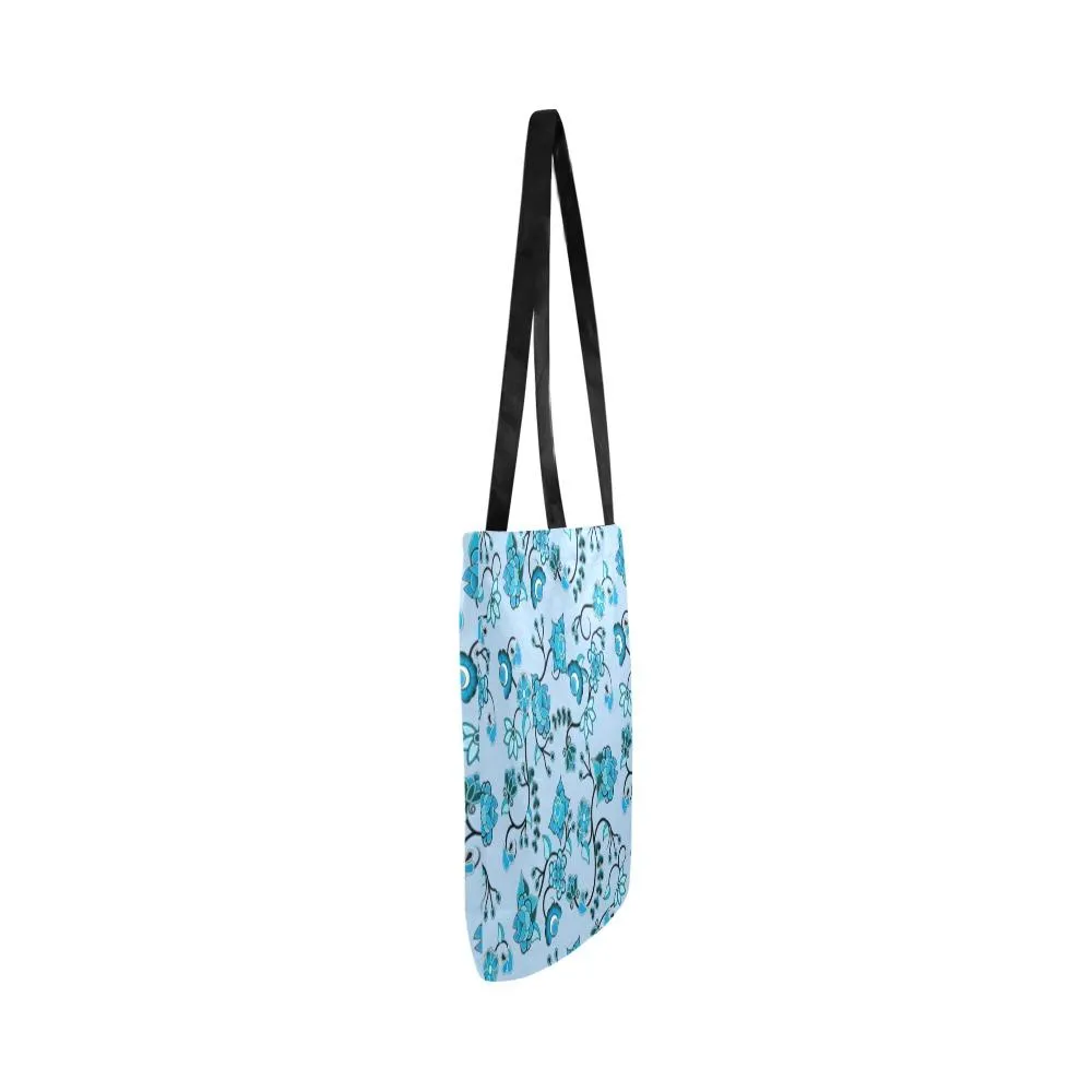 Blue Floral Amour Reusable Shopping Bag (Two sides)