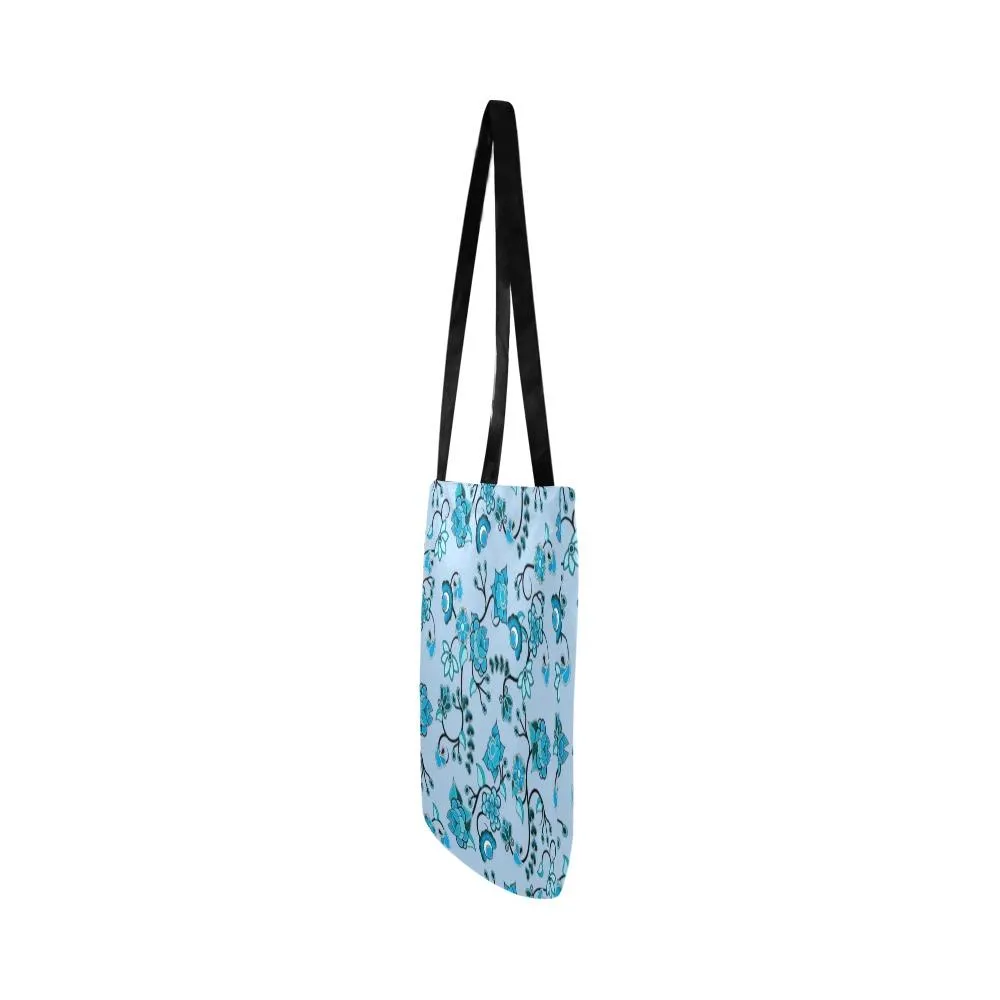 Blue Floral Amour Reusable Shopping Bag (Two sides)