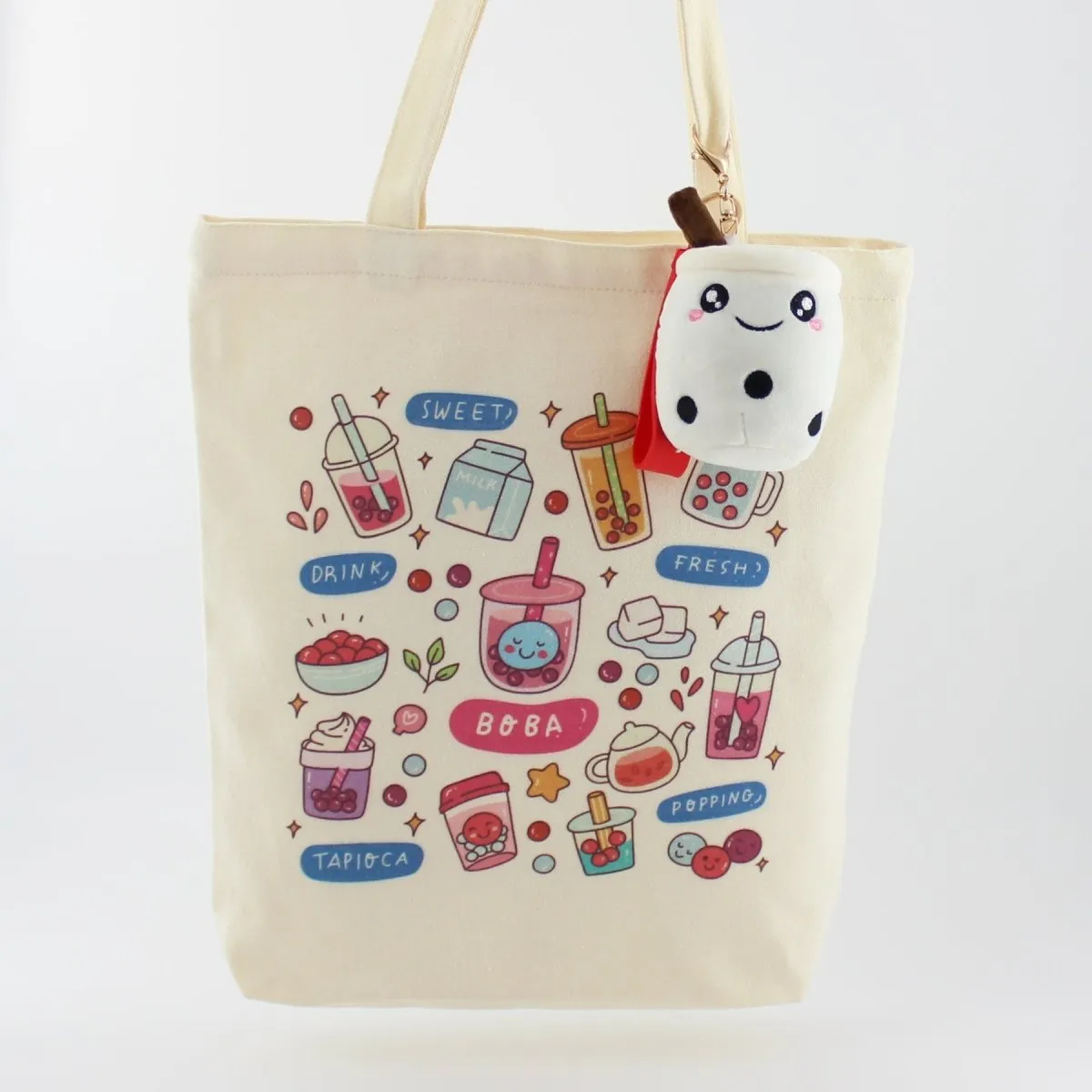 Boba Tote Bag Light Weight Canvas Large Tote Bag