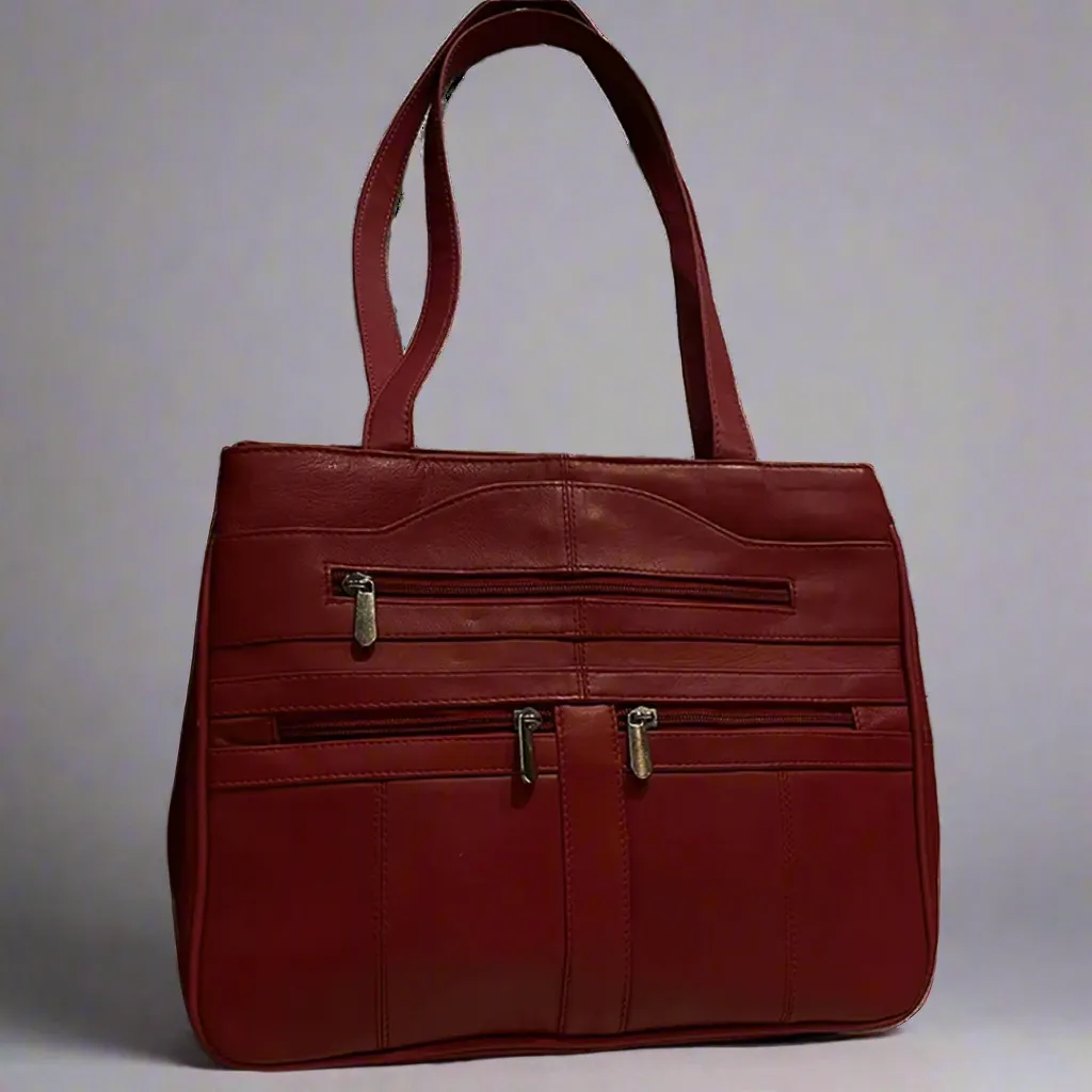 BOL Leather Shoulder Bag with Multiple Pockets