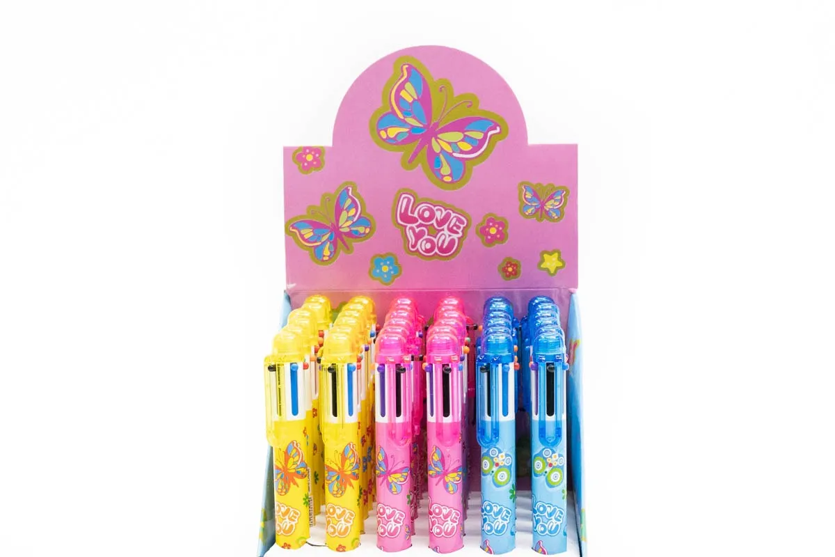 Butterfly Design Multi-Colour Clicker Pen