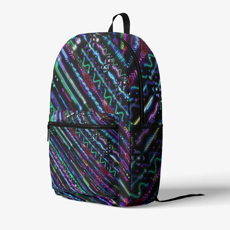 Cameron Gray | Cyberpunk Retro Colorful Print Trendy Backpack