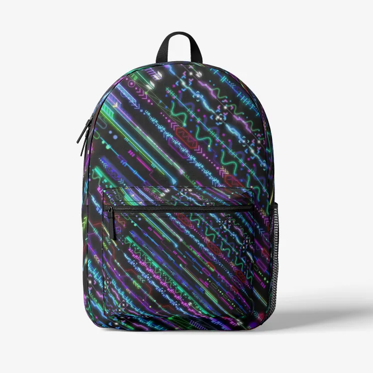 Cameron Gray | Cyberpunk Retro Colorful Print Trendy Backpack