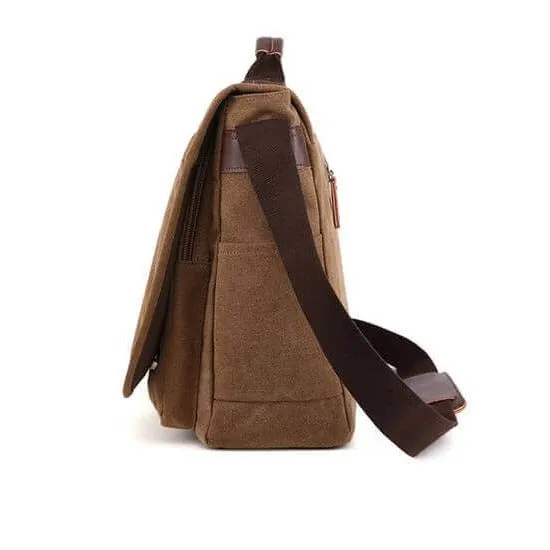 Canvas Messenger Bag - Fits 14 inch Laptop