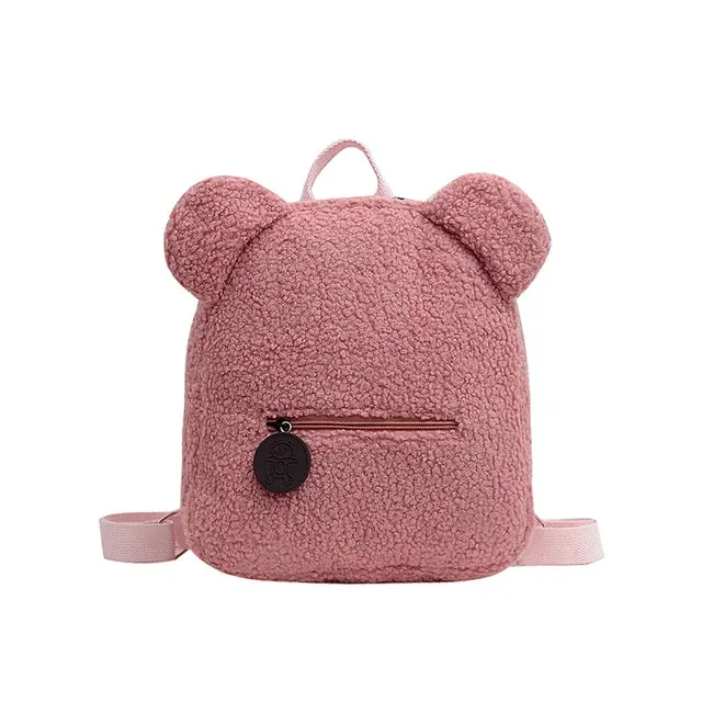 Customized Embroidery Bear Backpack Embroidered Portable Children Travel Shopping Rucksack Women's Cute Bear Shoulder Backpack