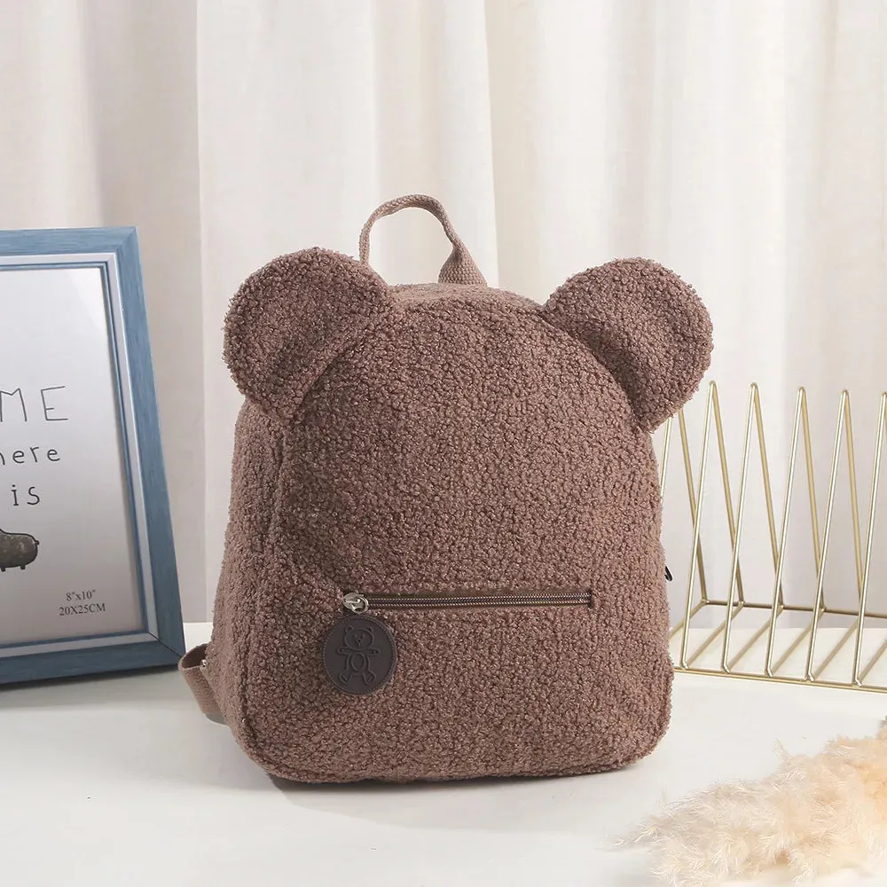 Customized Embroidery Bear Backpack Embroidered Portable Children Travel Shopping Rucksack Women's Cute Bear Shoulder Backpack