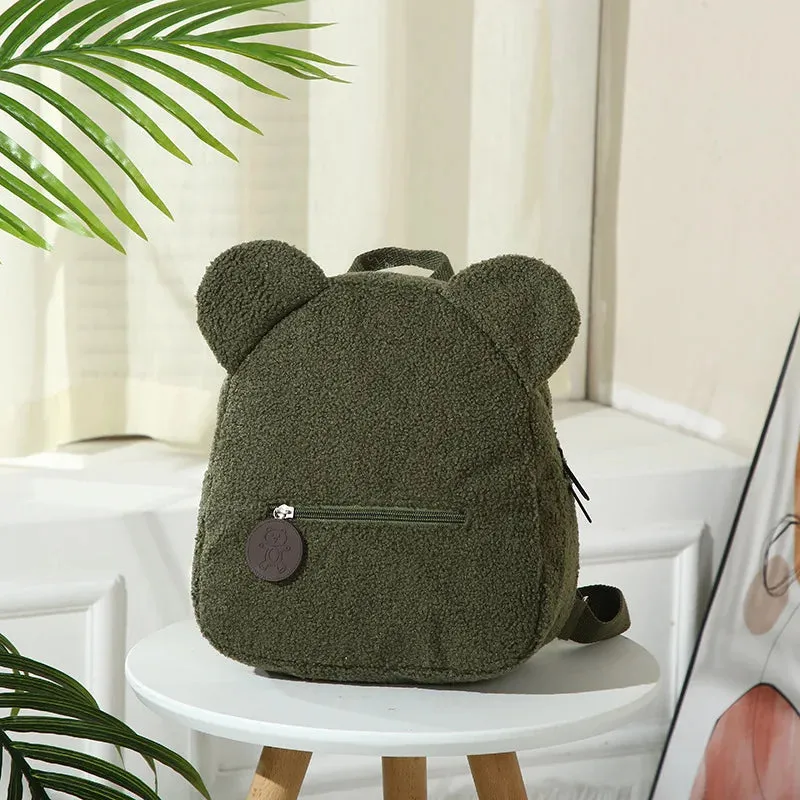 Customized Embroidery Bear Backpack Embroidered Portable Children Travel Shopping Rucksack Women's Cute Bear Shoulder Backpack