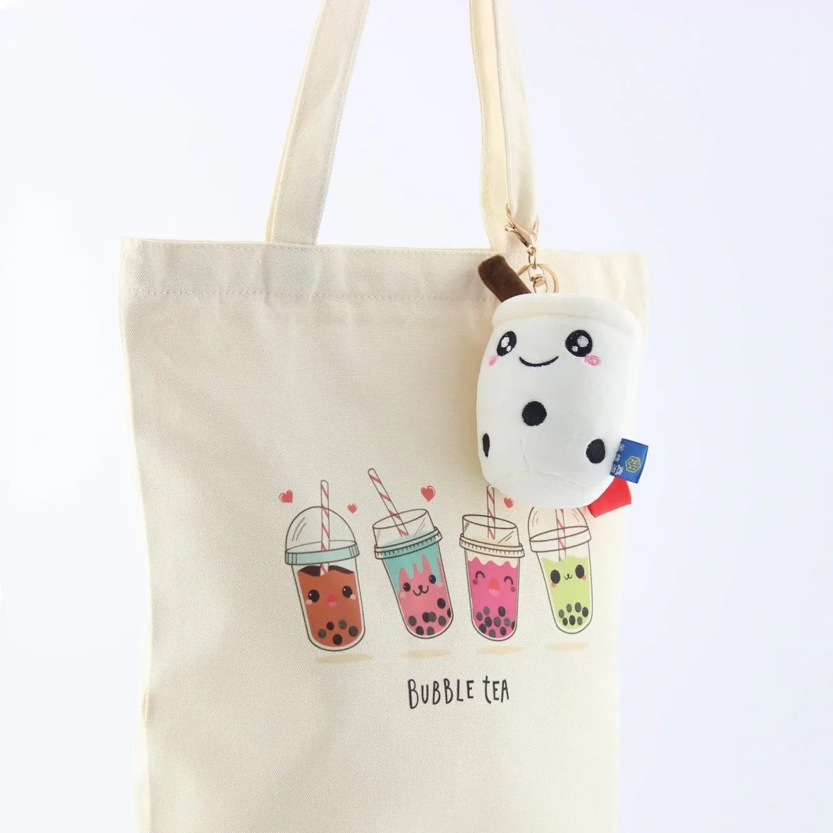 Cute Boba Anime Bubble Tea Print Gift Boba Lovers Women Canvas Tote Bag