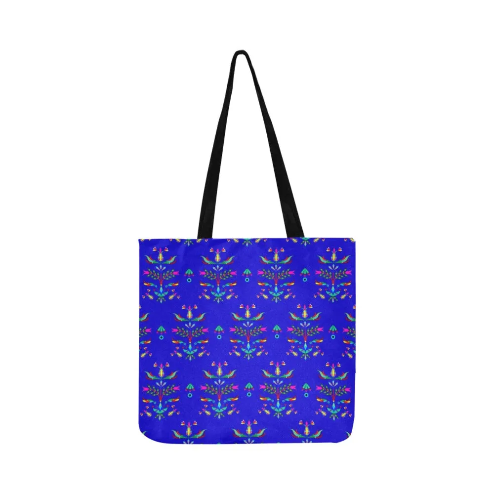 Dakota Damask Blue Reusable Shopping Bag (Two sides)