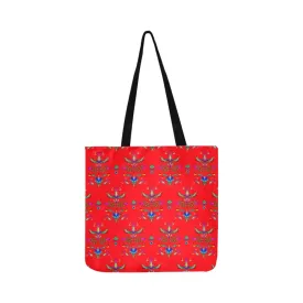 Dakota Damask Red Reusable Shopping Bag (Two sides)