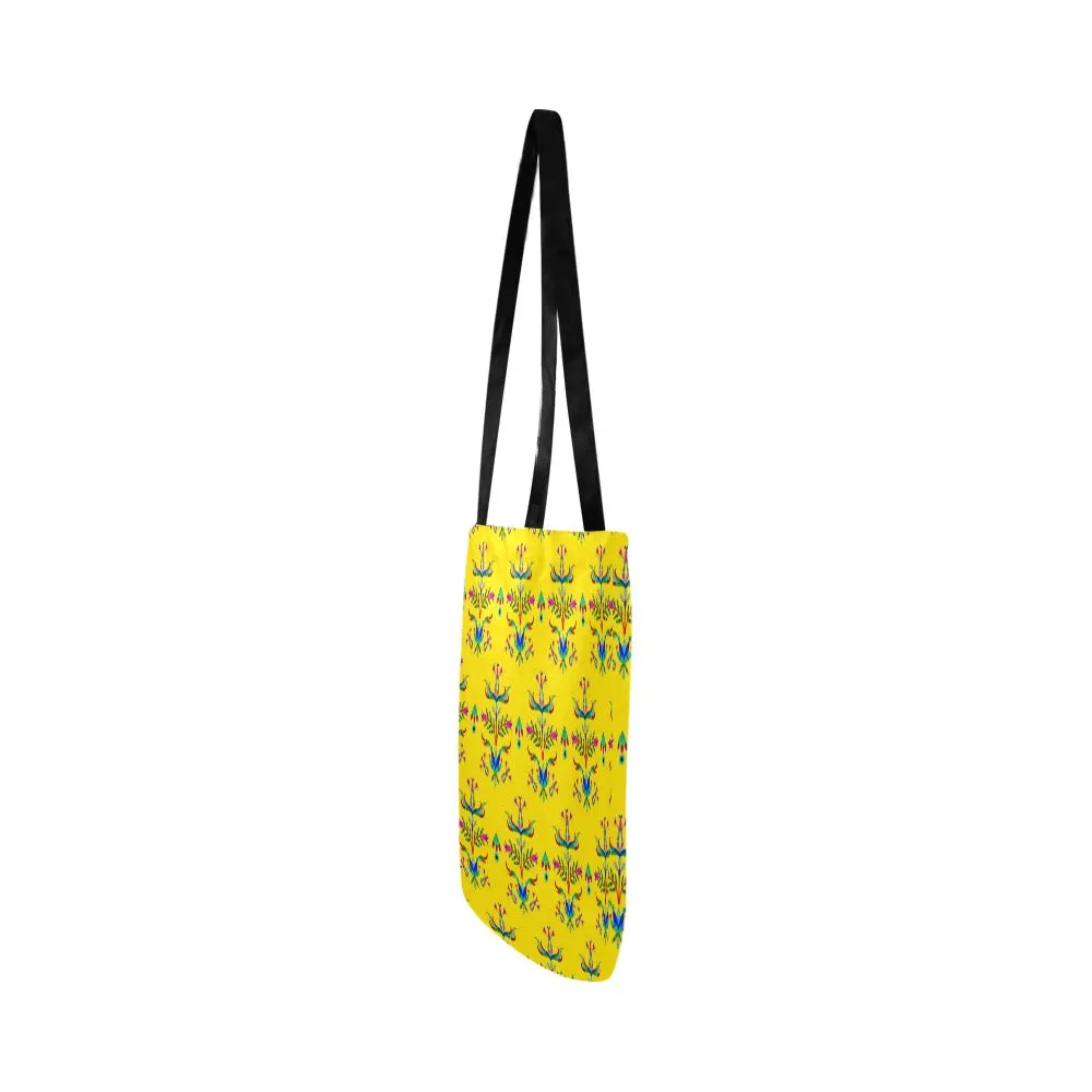 Dakota Damask Yellow Reusable Shopping Bag (Two sides)