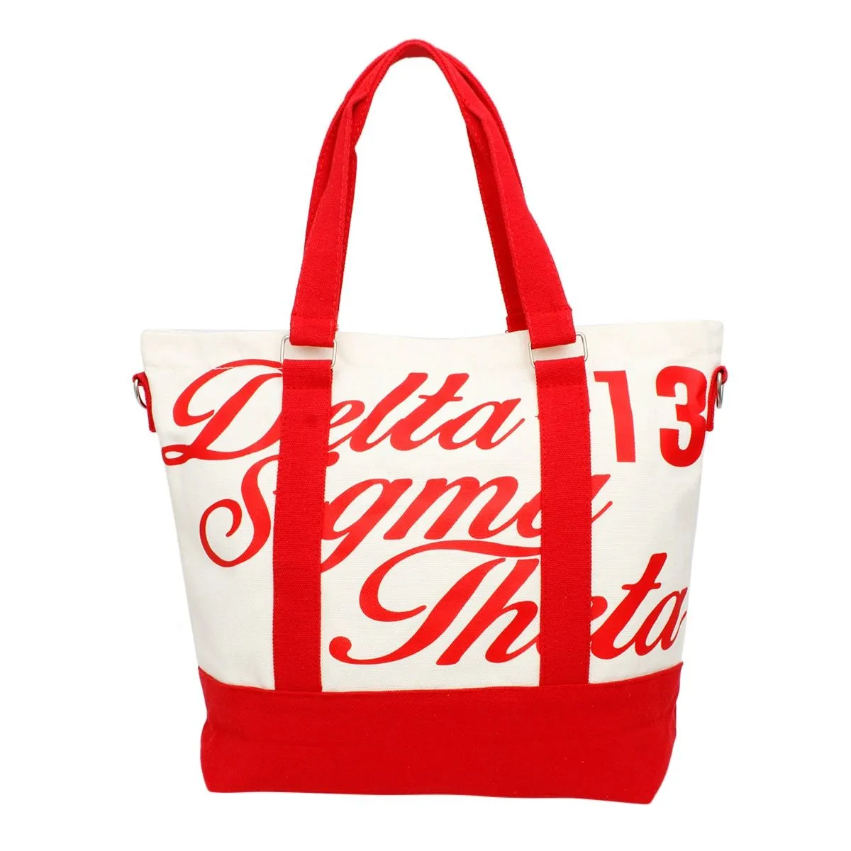 Delta Sigma Theta Bag DST Sorority Inspired Thick Canvas Embroidered Tote Bag