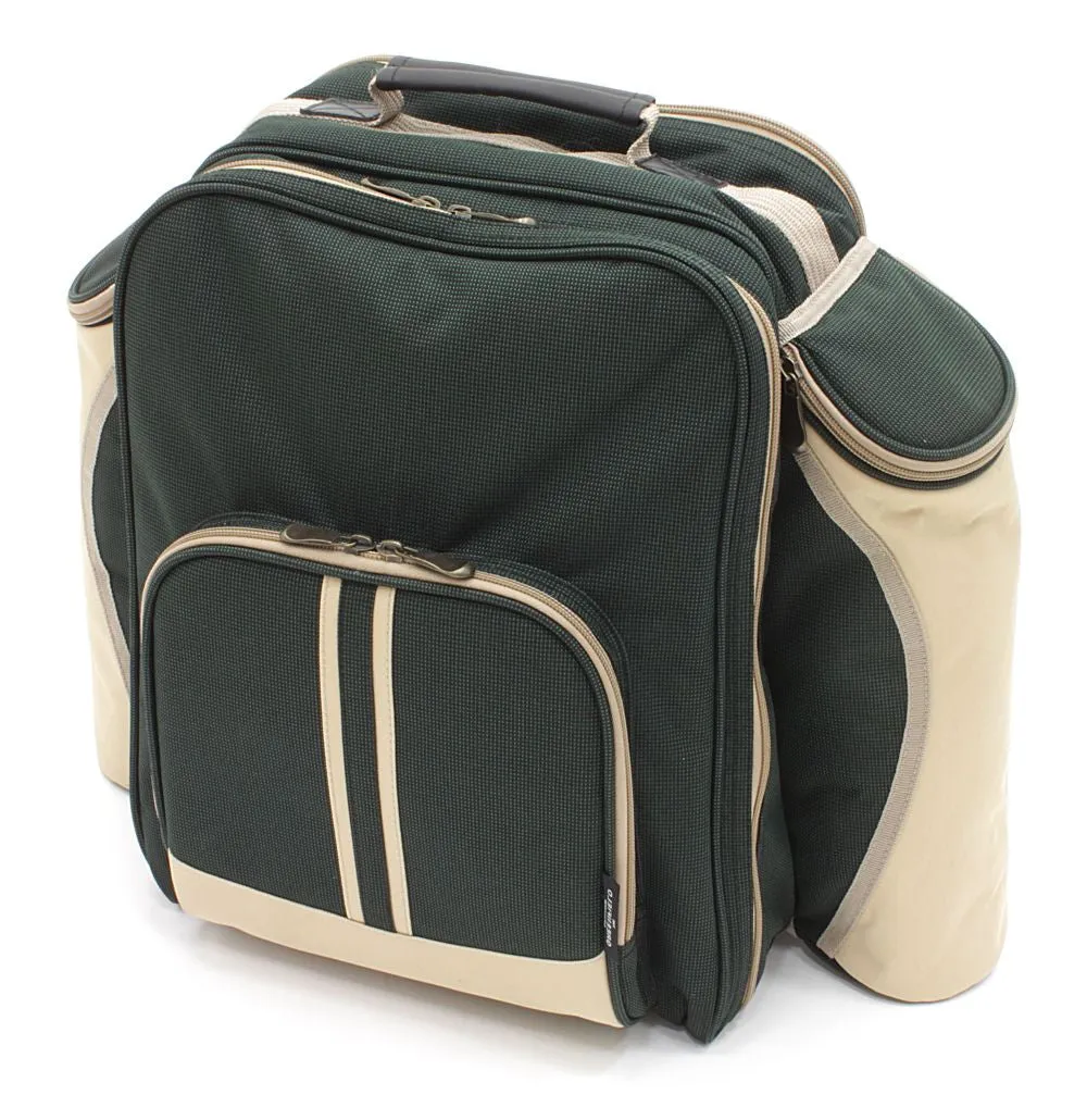 Deluxe Picnic Backpack Hamper for Two People with Matching Picnic Blanket