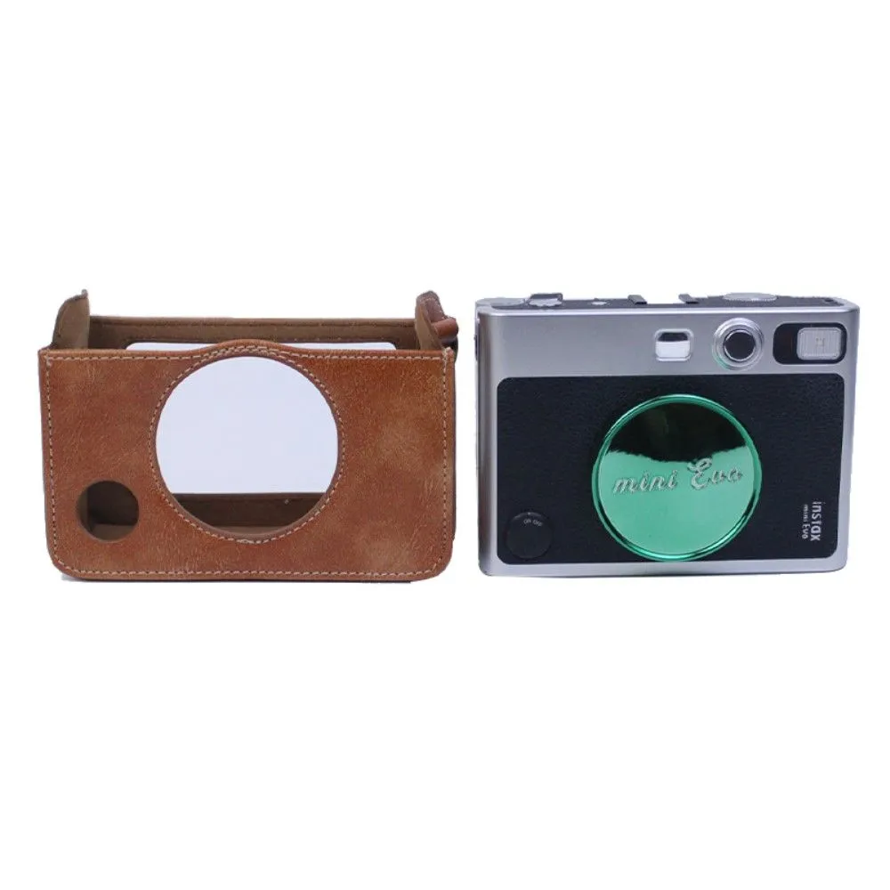 Fujifilm Instax Mini Evo PU leather case with strap - Brown