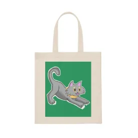 Grey Kitty Canvas Tote Bag