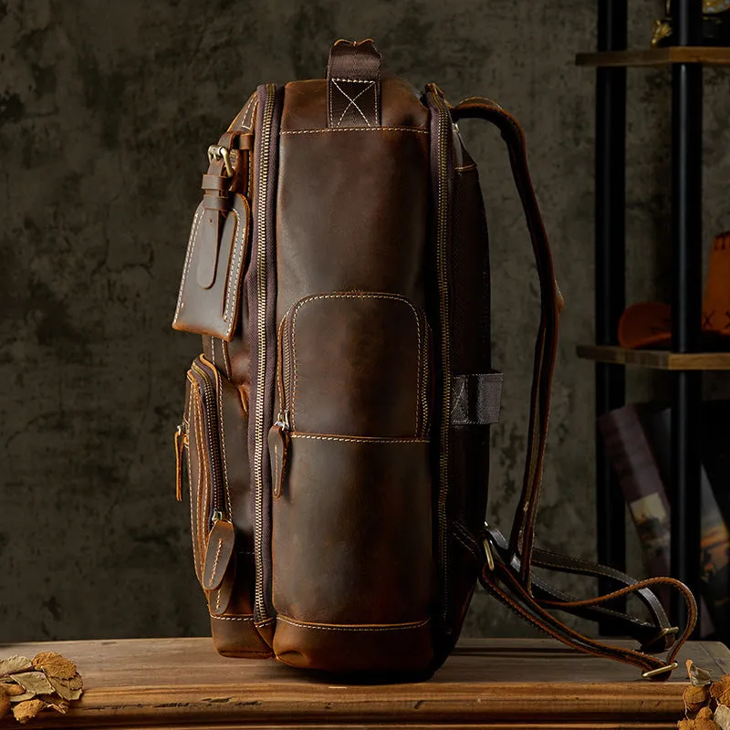 Handmade Leather Backpack – Men’s British Style Retro Vintage Design, Durable and Stylish