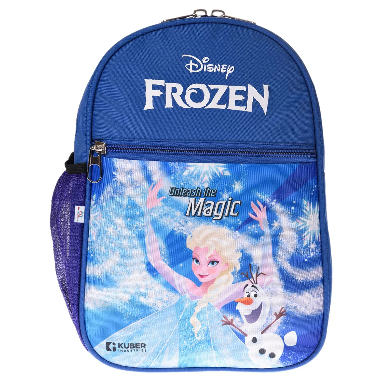 Heart Home Disney Frozen School Bag|2 Compartment Rexine School Bagpack|School Bag for Kids|School Bags for Girls with Zipper Closure|Small Size (Blue)