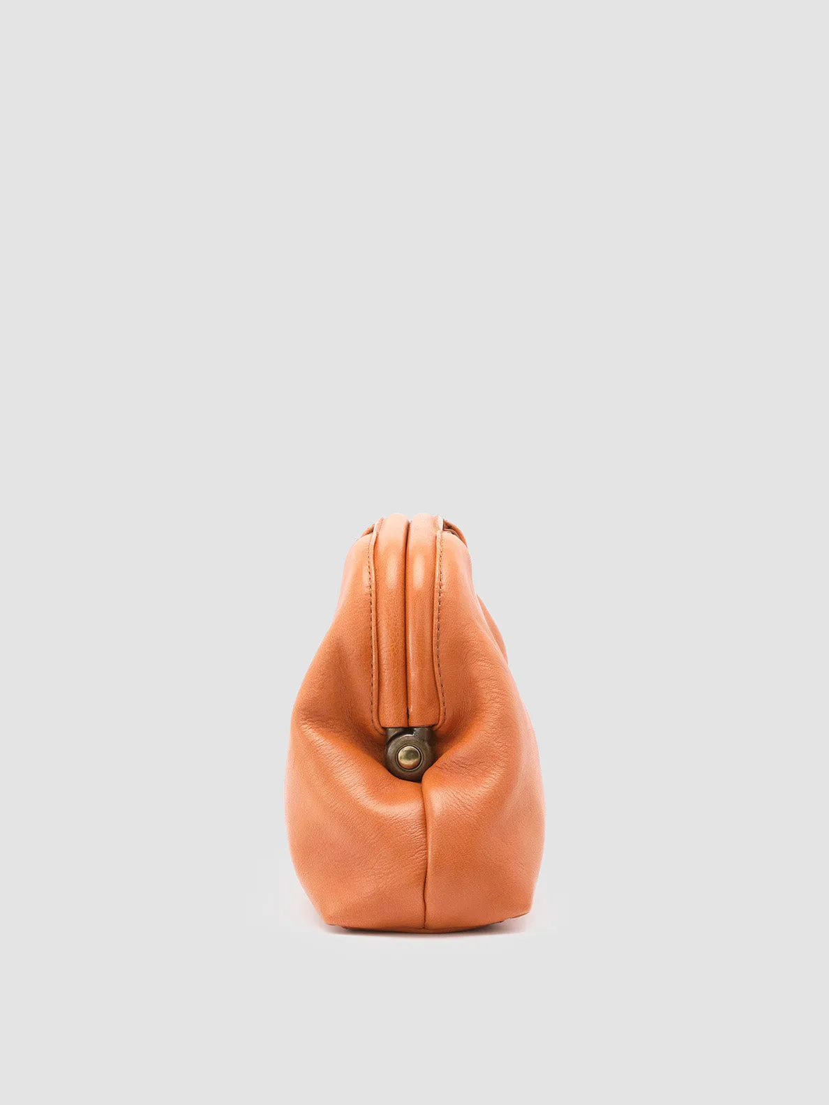 HELEN 02 - Orange Leather Clutch Bag