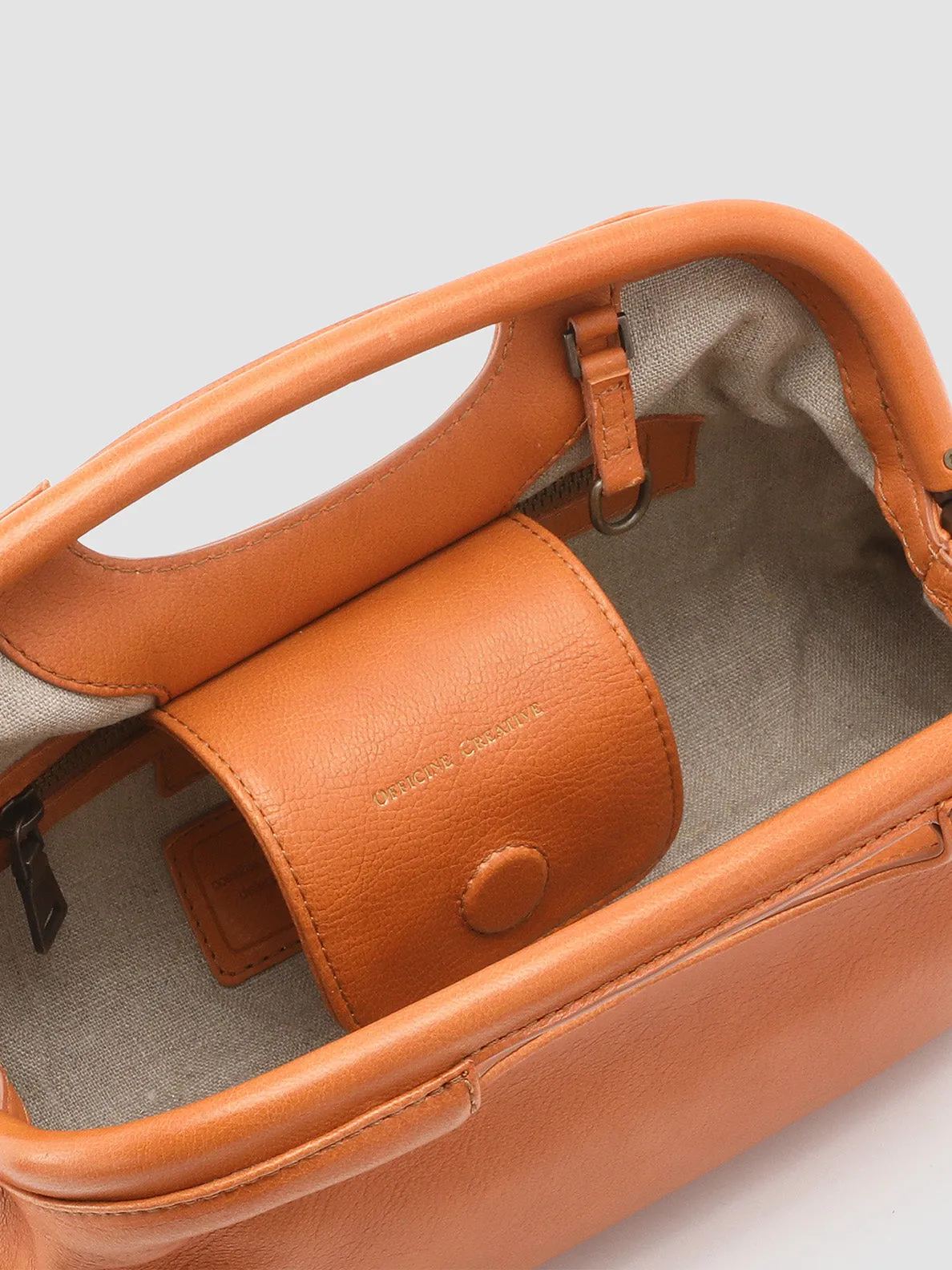 HELEN 02 - Orange Leather Clutch Bag