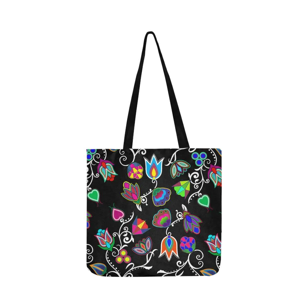 Indigenous Paisley - Black Reusable Shopping Bag (Two sides)