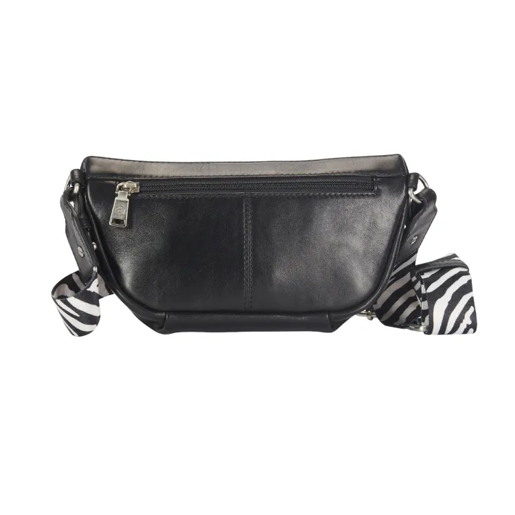 Jekyll & Hide Osaka Slim Ladies Leather Waist Bag - Black