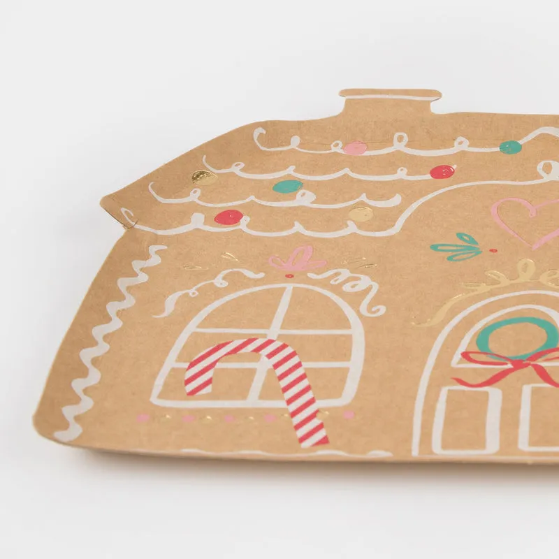 Jolly Christmas Gingerbread House Plates - 10 1/8" | 8ct