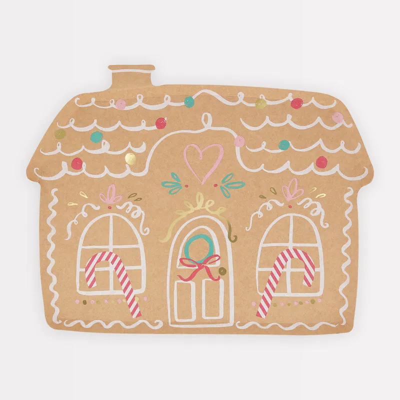 Jolly Christmas Gingerbread House Plates - 10 1/8" | 8ct