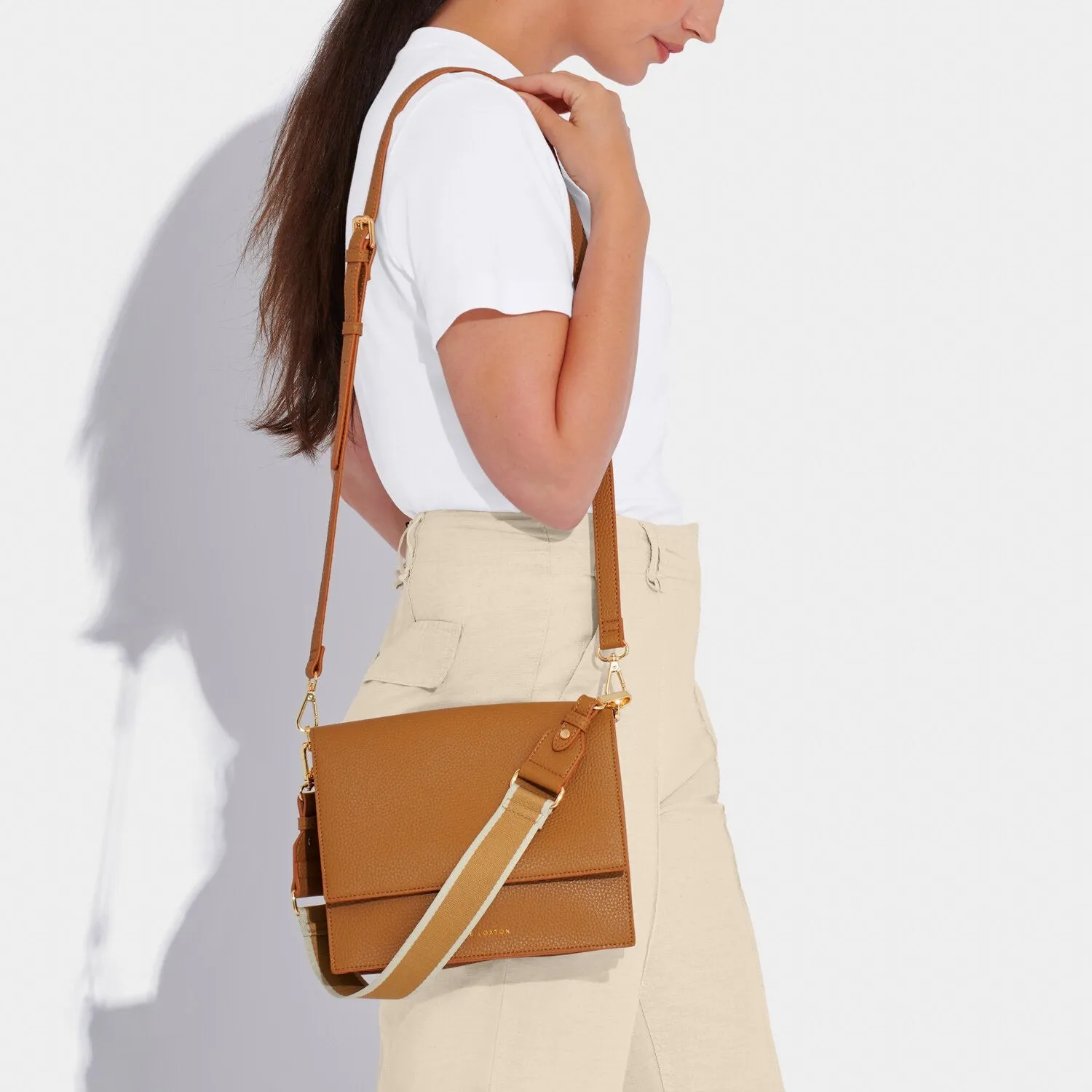 Katie Loxton Orla Crossbody Canvas Strap Bag Tan