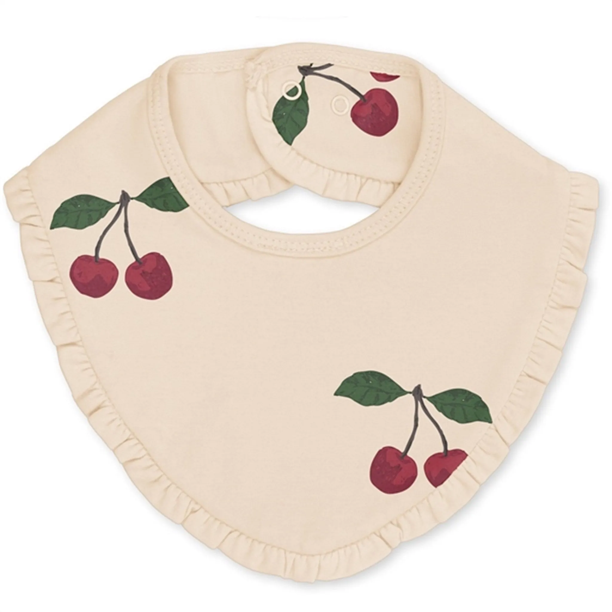 Konges Sløjd Ma Grande Cerise/Nouvelle Peach Basic 2-Pack Bib Frill