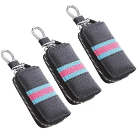 Kuber Industries Key Case|Keychain/Keyring/Key Tag|Car Key Clip, Key Holder, Key Organizer-Pack of 3 (Black)