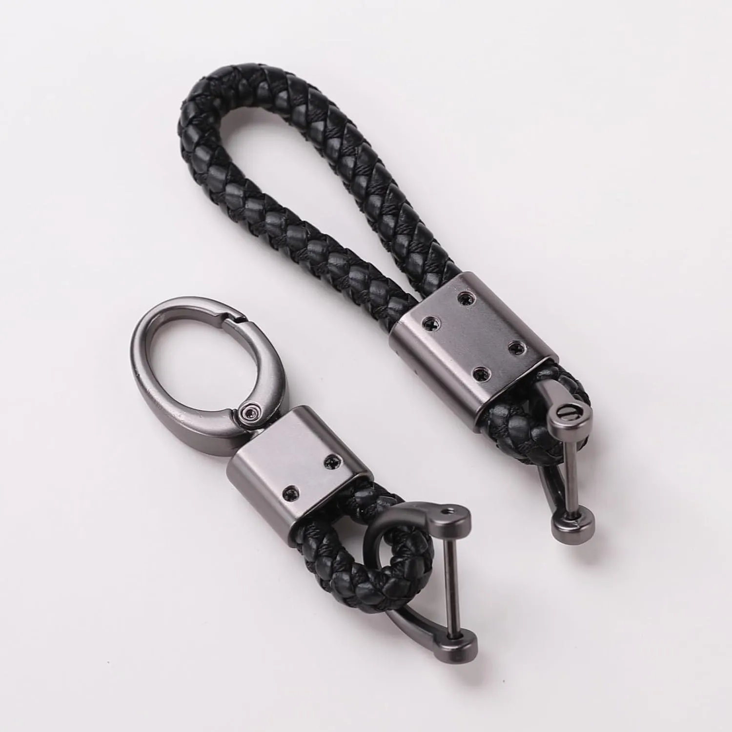 Kuber Industries Keychain/Keyring/Key Tag|Car Key Clip, Key Holder, Key Organizer|Pack of 4| (Black)