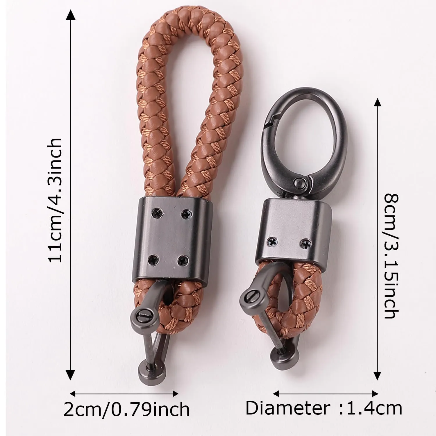 Kuber Industries Keychain/Keyring/Key Tag|Car Key Clip, Key Holder, Key Organizer|Pack of 4| (Brown)