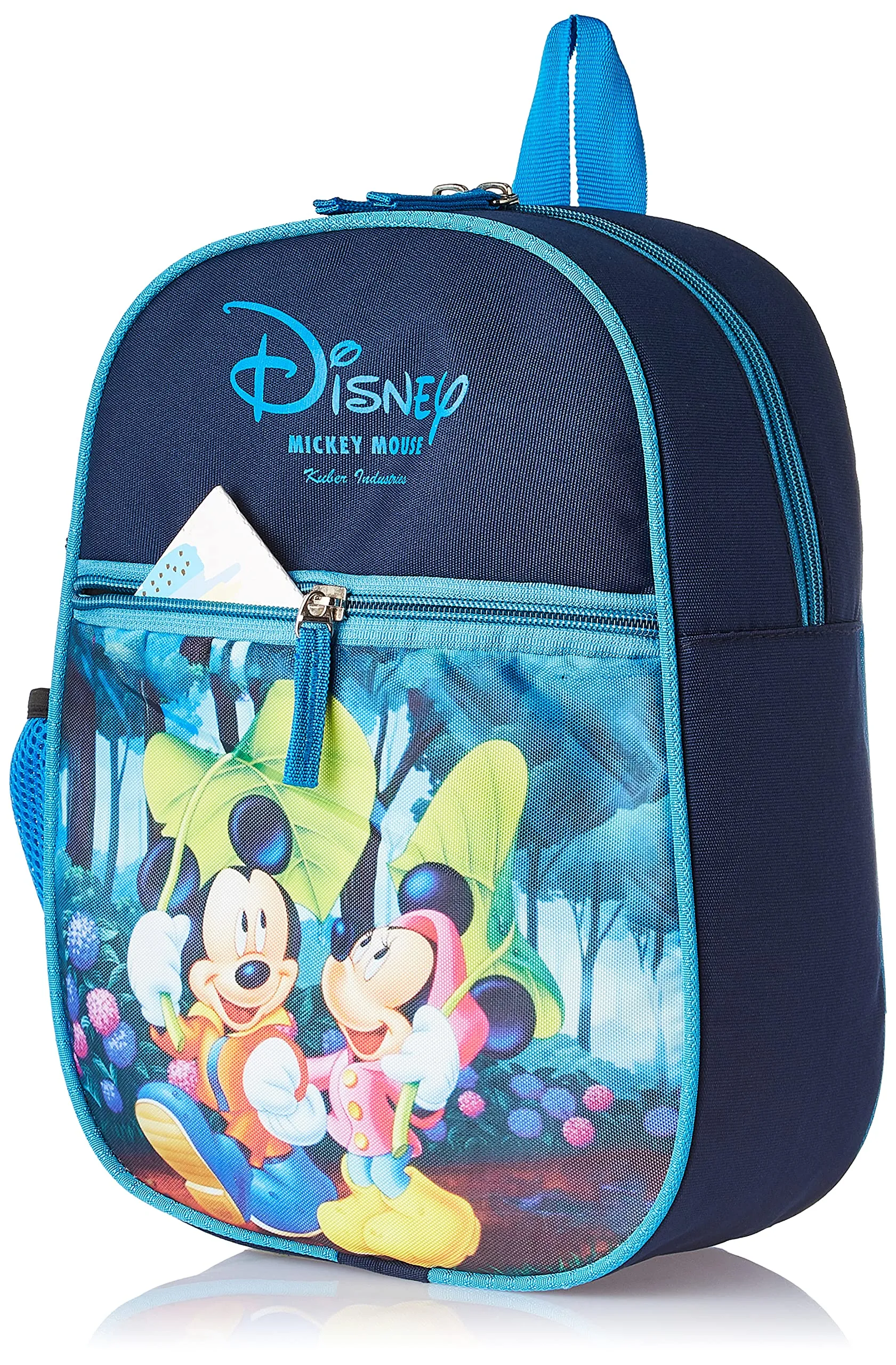 Kuber Industries Polyester Disney Print Unisex School Bag|Kids School Backpack|School Bag for Girls, Boys|Disney Mickey Minnie|Blue