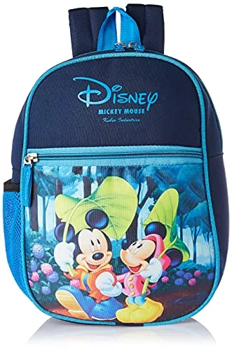 Kuber Industries Polyester Disney Print Unisex School Bag|Kids School Backpack|School Bag for Girls, Boys|Disney Mickey Minnie|Blue