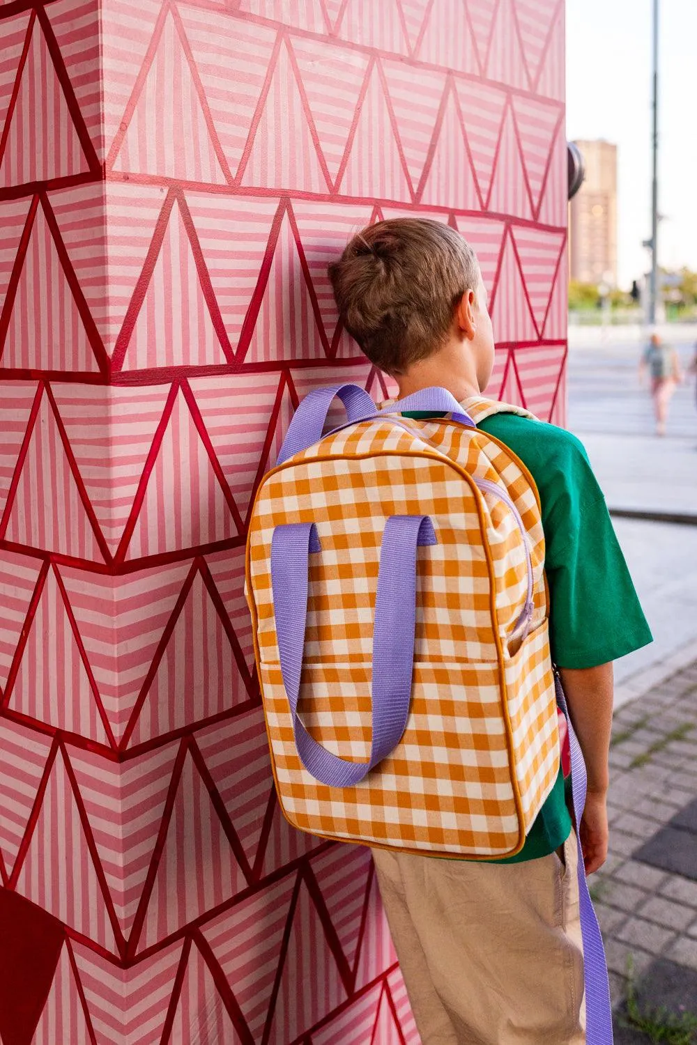 Large Backpack | Gingham | Sunflower