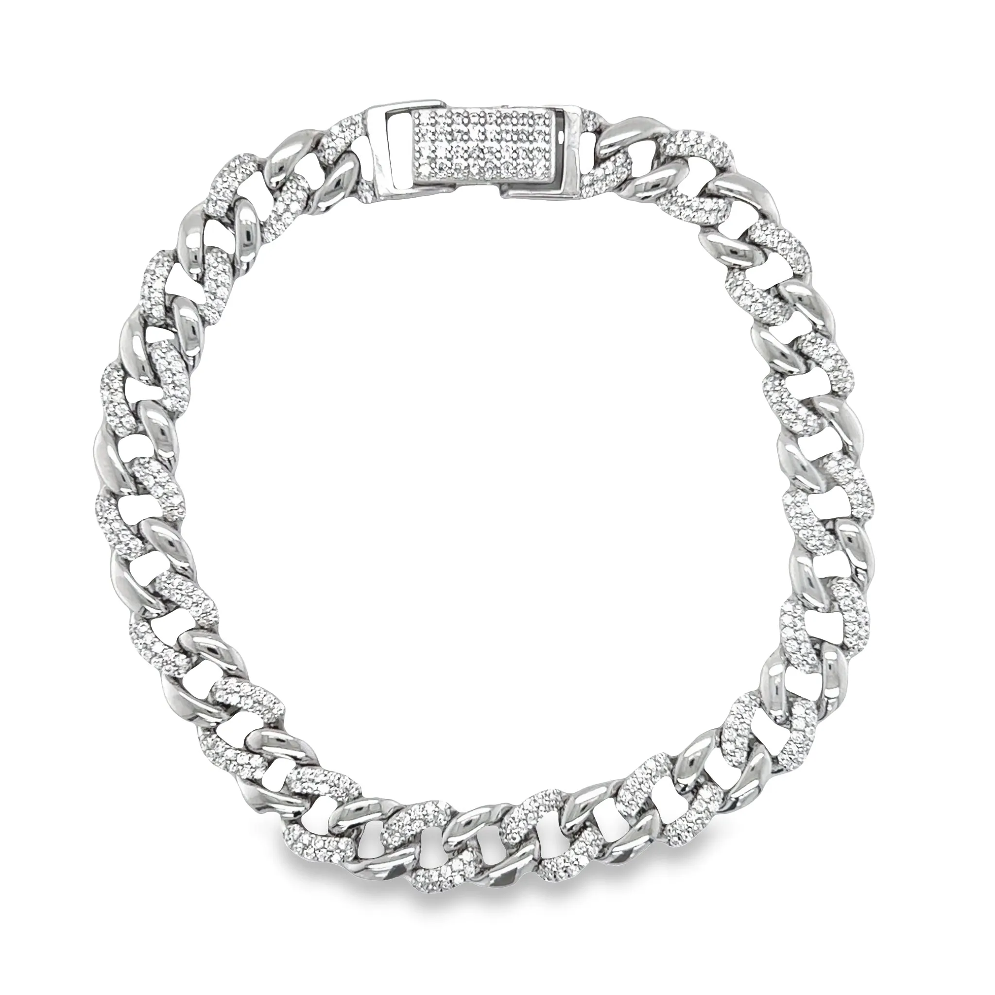 M361 Microdiamond Monaco Cuban Link Bracelet 7.5mm