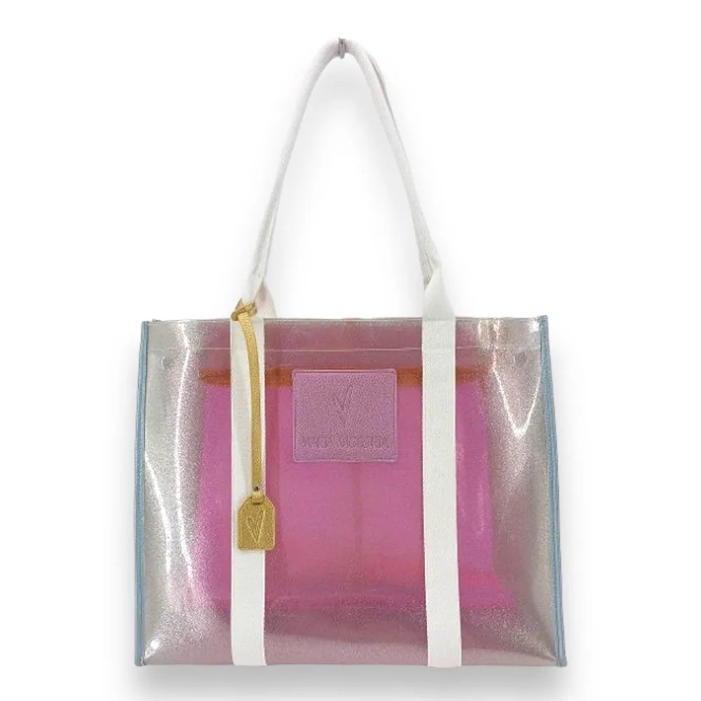 Maria Victoria | Clara Vinyl Tote | Vinyl Zipper, Button Closure