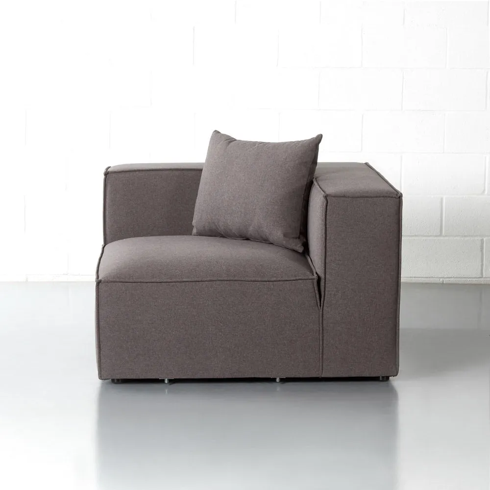 MASON - Dark Grey Fabric Corner Chair Module