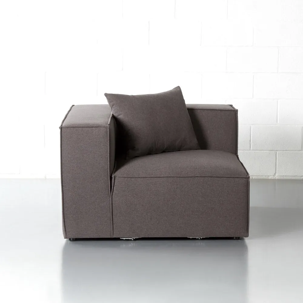 MASON - Dark Grey Fabric Corner Chair Module