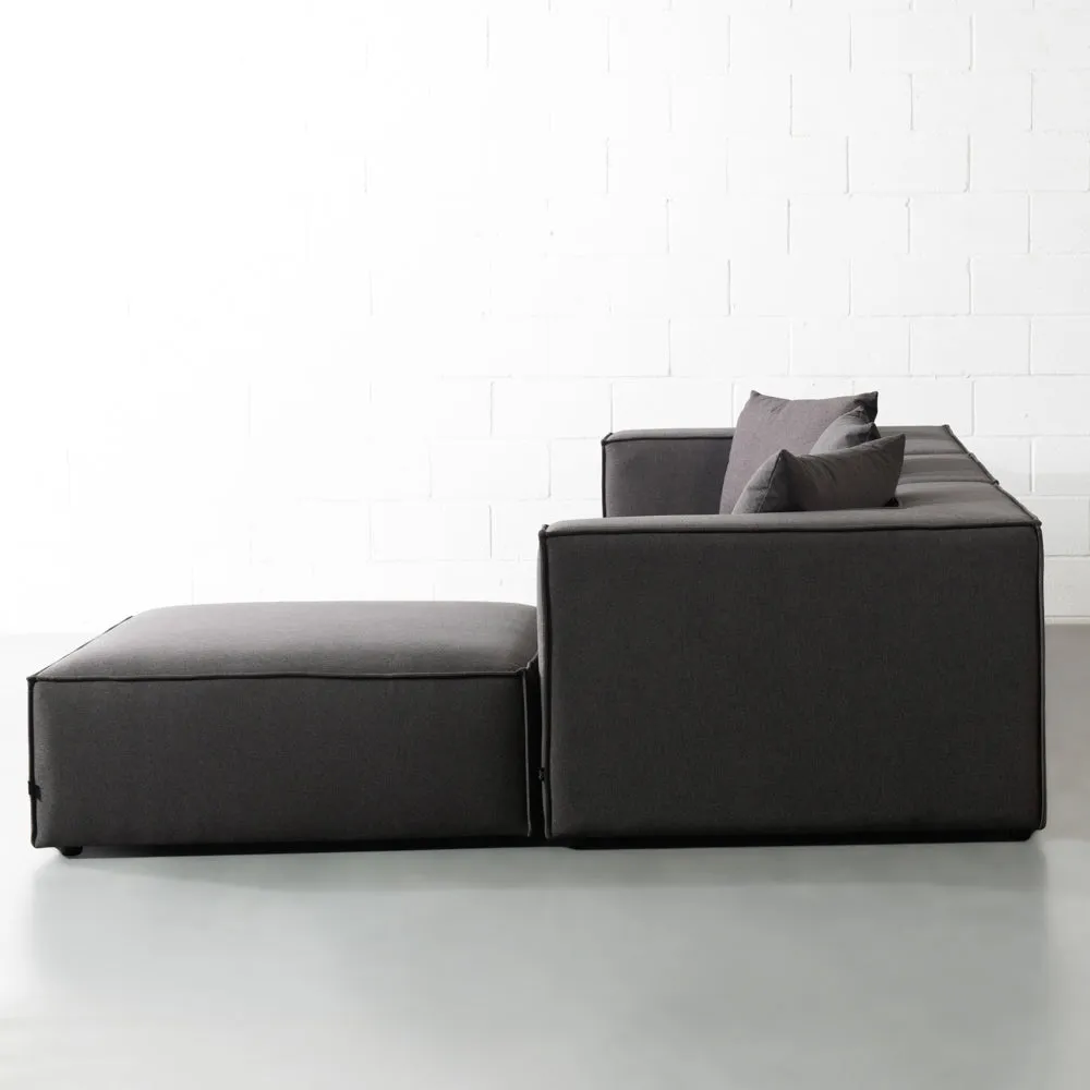 MASON - Dark Grey Fabric Modular Sectional (4 piece)