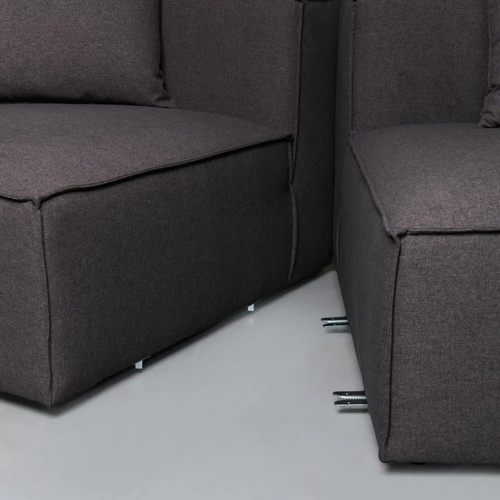 MASON - Dark Grey Fabric Modular Sectional (4 piece)