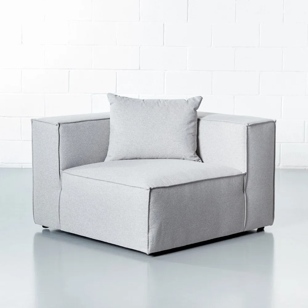 MASON - Light Grey Fabric Corner Module