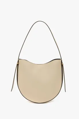 Medium Dia Hobo Bag In Ivory Smooth Leather